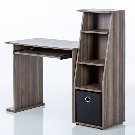 Vyrnloft light gray wooden bureau with textured surface, angled view, suitable for home or office workspace.