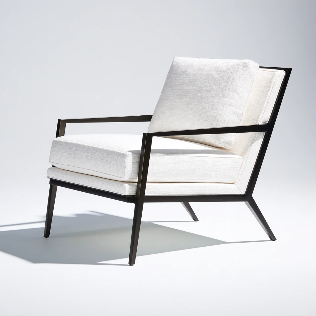 Modern Vyrnloft adjustable lounge chair in gray, angled view on white background, ideal for outdoor or indoor relaxation.