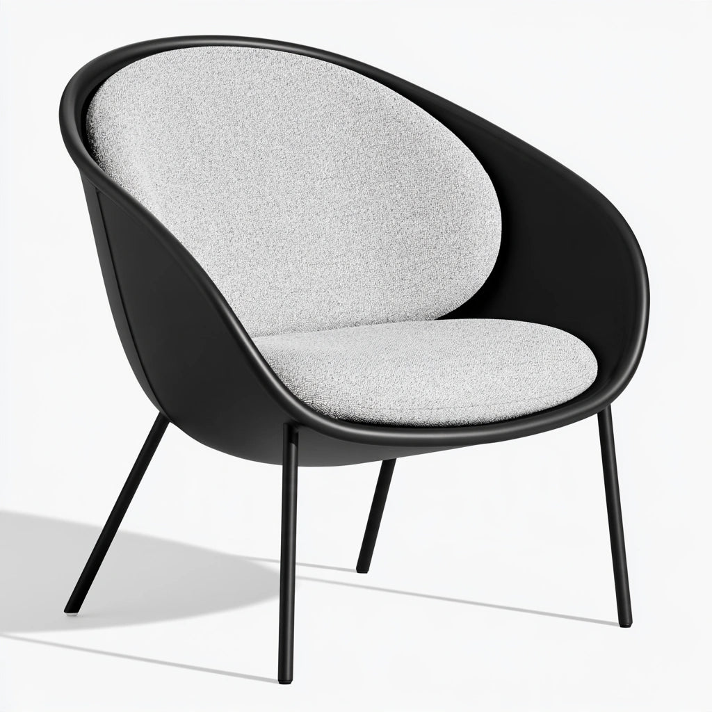 Modern Vyrnloft adjustable lounge chair in gray with sleek design, angled view on white background, ideal for outdoor or indoor relaxation.